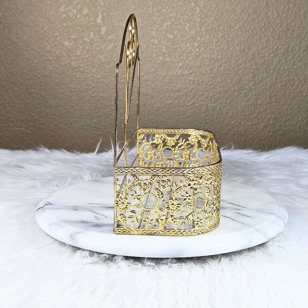 Regency Gold Metal Filigree Wall Shelf Holder